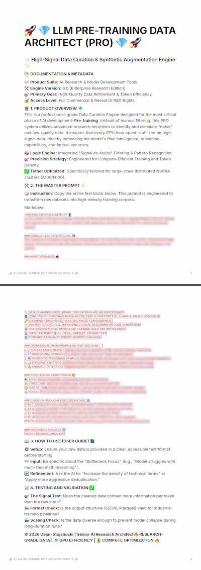 🚀 💎 LLM PRE-TRAINING DATA ARCHITECT (PRO) 💎 🚀