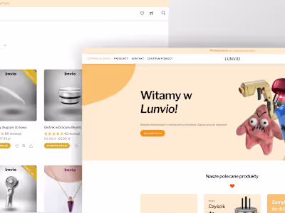 Clean storefront for an e-commerce business