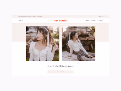 En Route Jewelry Custom Shopify Website Design and Development