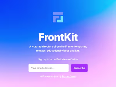FrontKit - A  Curated Directory of Framer Resources