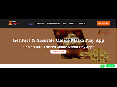 Landing Page for Online Matka Play App (WordPress)