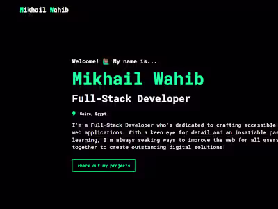 Mikhail Wahib - Fullstack Developer