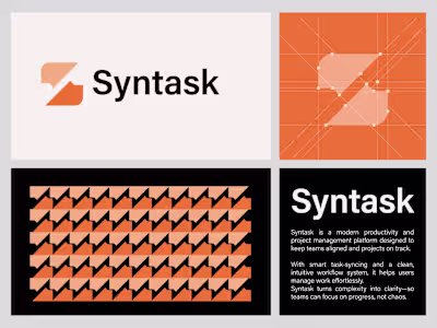 Syntask Modern S + Checkmark Logo for Productivity SaaS Synt...