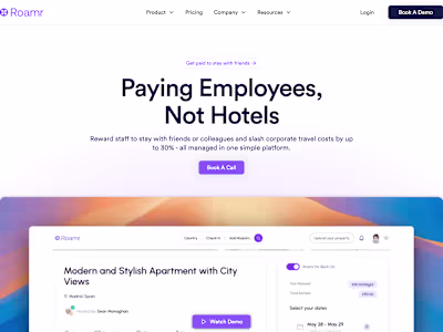 Roamr Website (Webflow Design & Development)