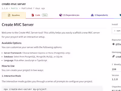 MVC Server Scaffolding Tool Development