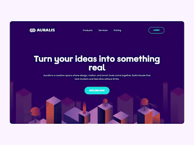 🌌 Auralis - Design that feels alive Not just another landin...