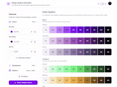 Design System Generator App Development