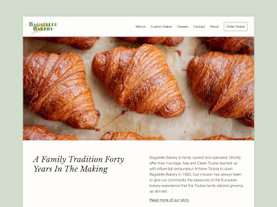 Bakery Framer Landing Page Redesign