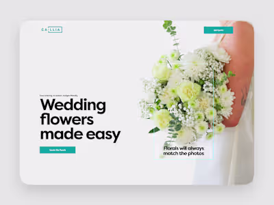 Callia Homepage Design for Wedding Flowers