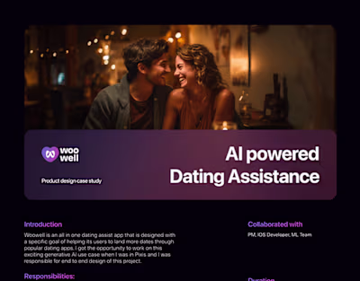 Woowell - AI powered dating assist app on Behance