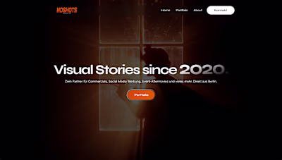 Webdesign for NOSHOT Productions