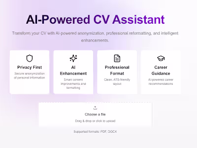 AI-Powered CV: Anonymization, Reformatting & Agentic AI