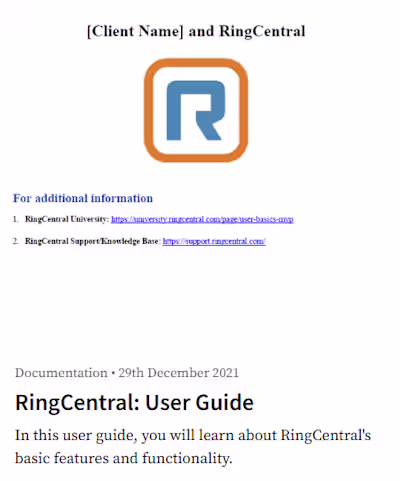 RingCentral VoIP User Guide for Retail Staff