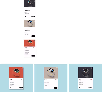 Responsive UI Card Product Design