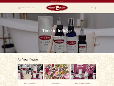E-commerce website for personal and home frangrance line