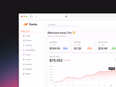Dashly - E-Commerce SAAS Dashboard
