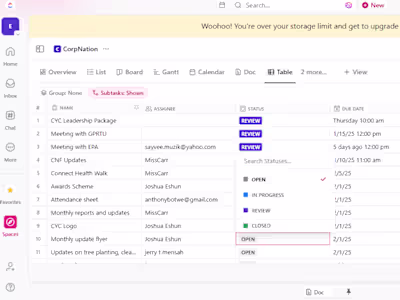 ClickUp Project Setup and Optimization