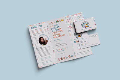 Paw Pals Pet Sitting Brochure & Business Card 