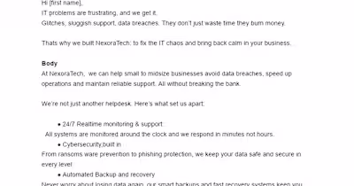 Trust-Focused Cold Email for NexoraTech