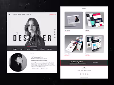 Modern Minimalist Portfolio UI/UX Design