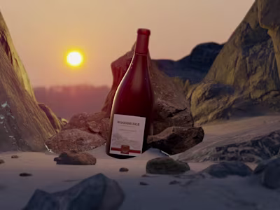 3D Product Render: Wine Bottle