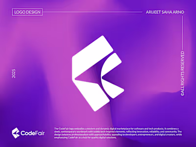 Letter 'C' + 'F' - Logo for a Digital Product Marketplace (D...