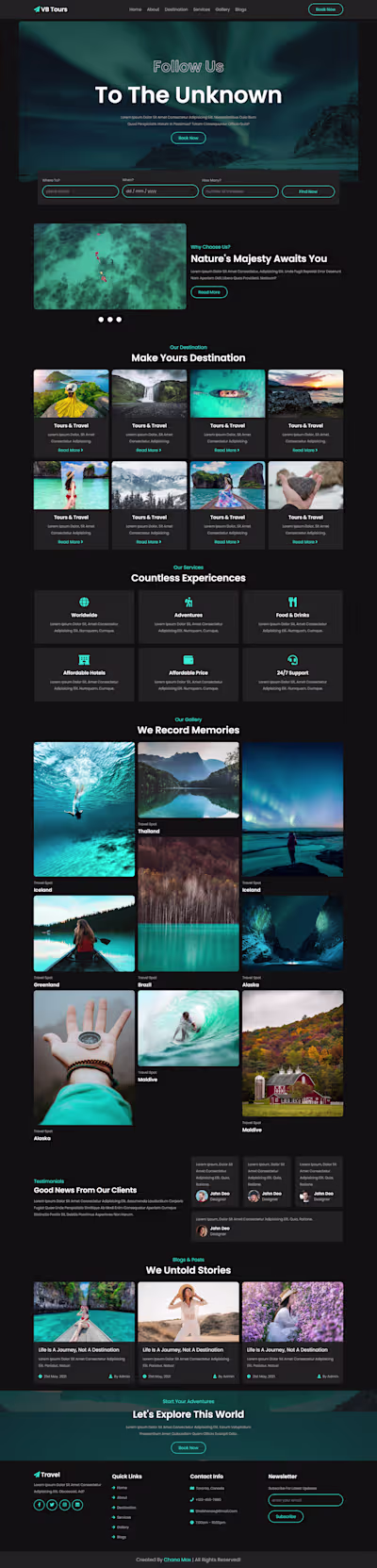 Website for VB Tours