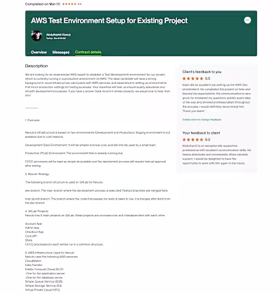 AWS Environment Setup for Existing Project
