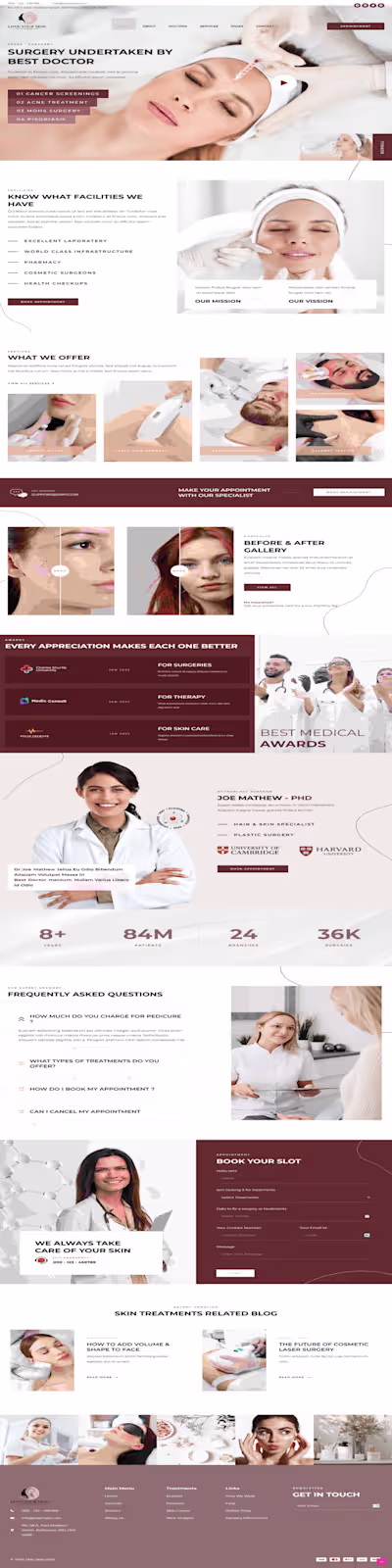 Custom Skin Specialist Website Design for Enhanced