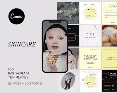 Skincare instagram templates for CANVA on Behance