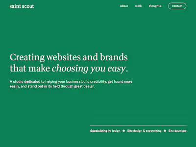 Webflow Development for Saint Scout