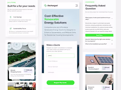 Green Energy Mobile Landing Page