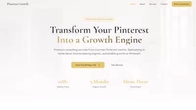 Just launched a new Pinterest Growth website for my portfoli...