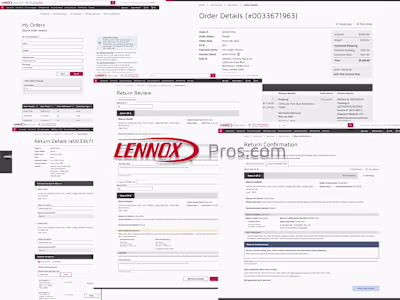 Lennox | Digital Return Process | E-commerce, B2B