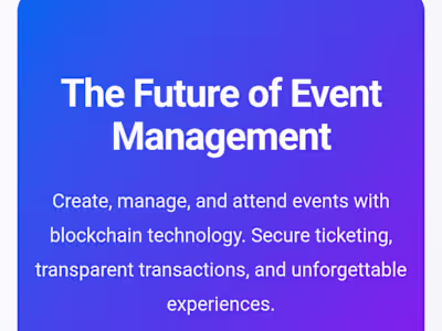 Blockchain based event platform 