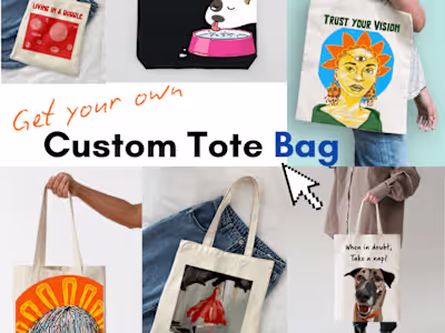 Hand Painted/ Digital Print Tote Bag Designs