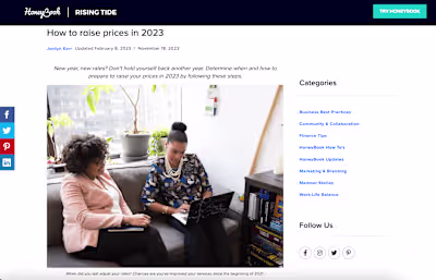 B2B Tech and SaaS | Honeybook Blog Content