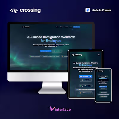 Crossing – Responsive Landing Page (Framer)