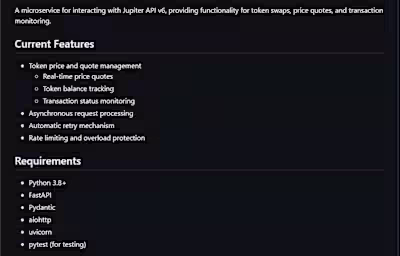 Jupiter API Service
I've developed a