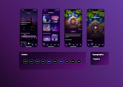 Meditation App Dreamy UI UX