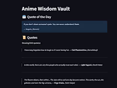 Anime Wisdom Vault