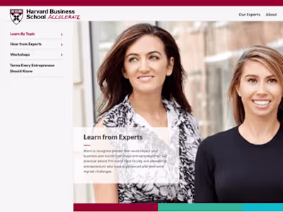 Harvard Business School Accelerate - Web Design + Development