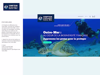 Compteur de biodiversité Outre-Mer Web Portal