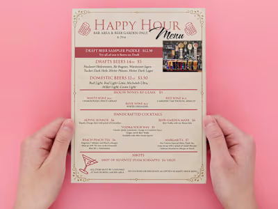 Elegant Menu Design for Luxury Cafe Vienna