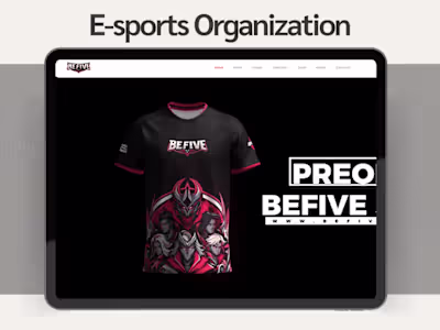 BeFive E-sports Organization Site 