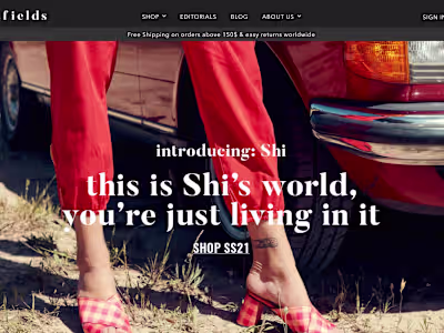 SS21 Landing Page Copywriting | Unreal Fields
