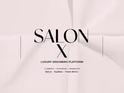 Just wrapped up Salon X — a booking platform with a "Modern ...