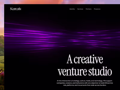 Hero section for a client