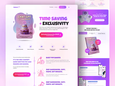 E-Book Landing Page Redesign (ChatGPT for Cake Makers)