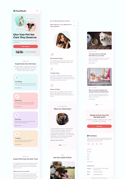 Responsive Landing Page for Animal Care Service